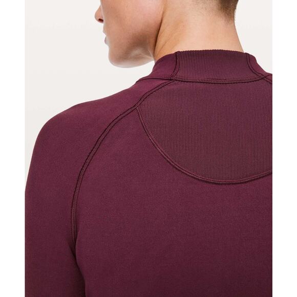 Lululemon Small Burgundy Maroon Its Rulu Long Sleeve Top 1/2 Zip Pullover Jacket - Picture 7 of 13